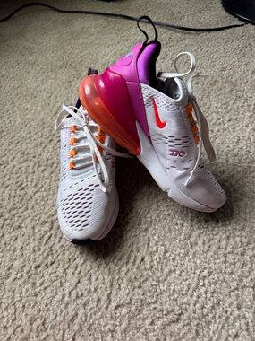 Nike Air Max 270 White with Pink and Orange Accents